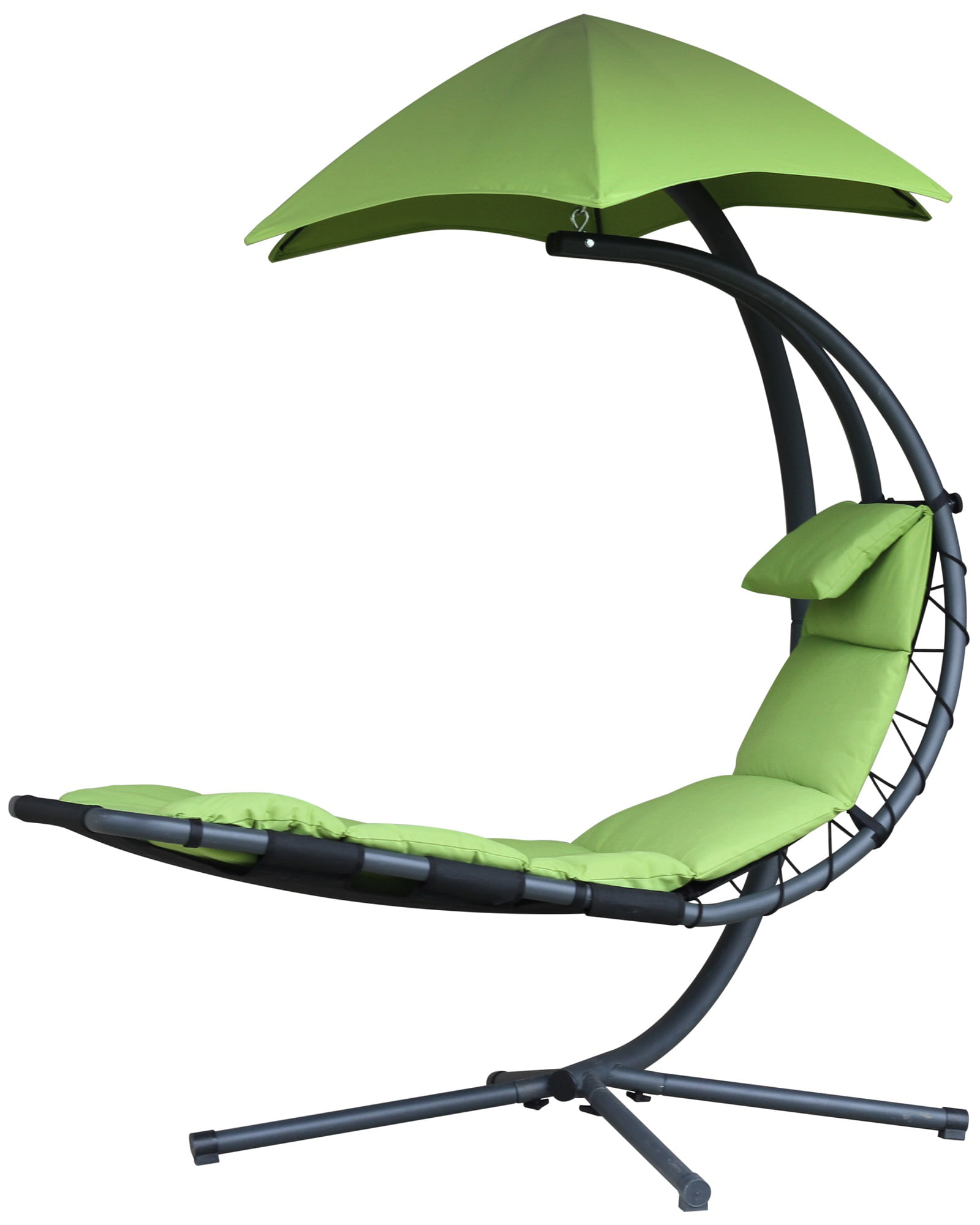 84” Green Outdoor Lounge Chair with an Overhanging Umbrella - Walmart.com