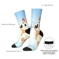 thumbnail image 4 of Silaia Bluey Print Adult Socks, Athletic Socks, Mens and Womens Crew Cushion Socks,Work Athletic Running Socks,Casual Breathable Socks, 4 of 6