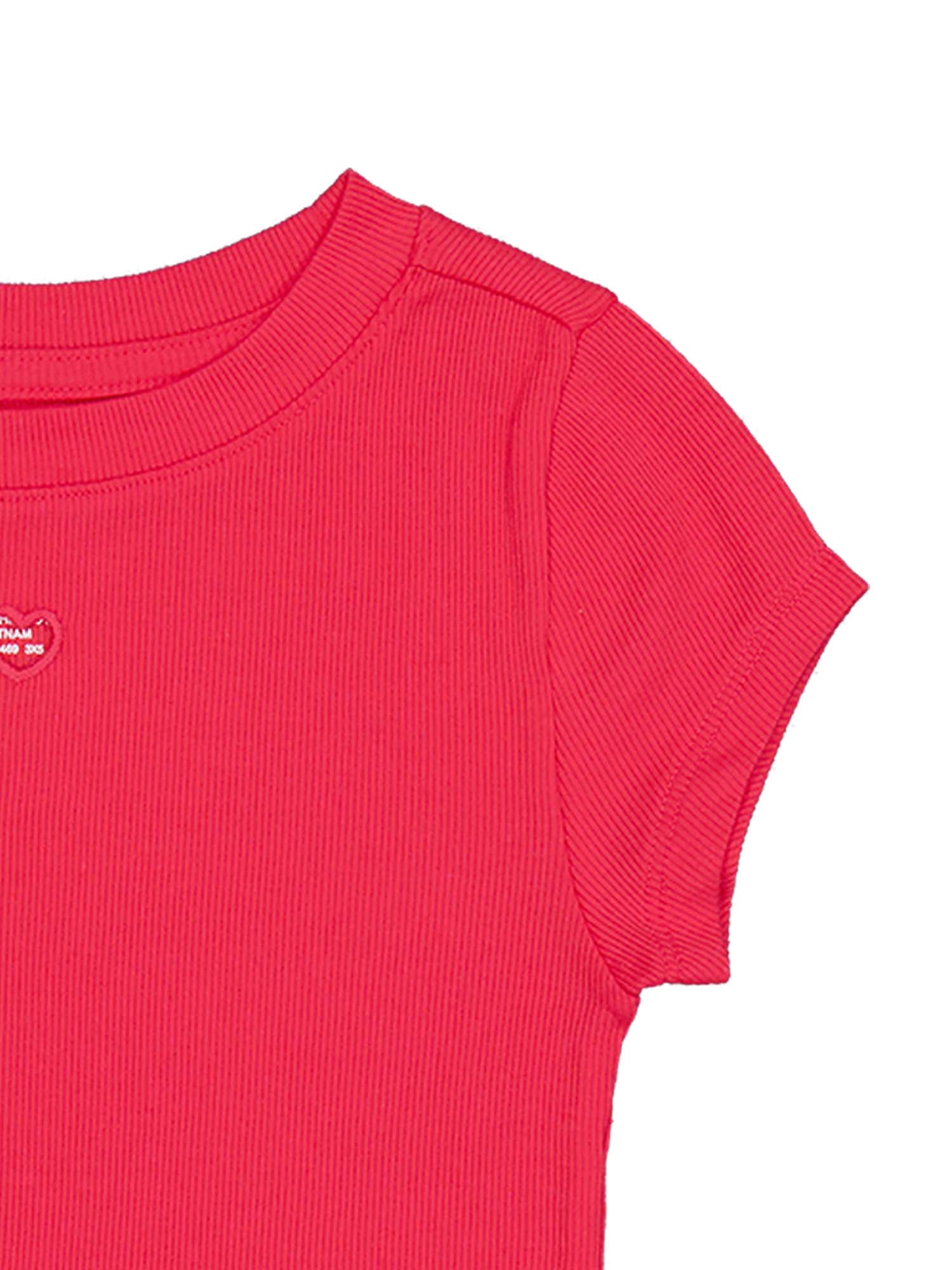 Wonder Nation Girls Cutout Rib Tee, Sizes 4-18 & Plus