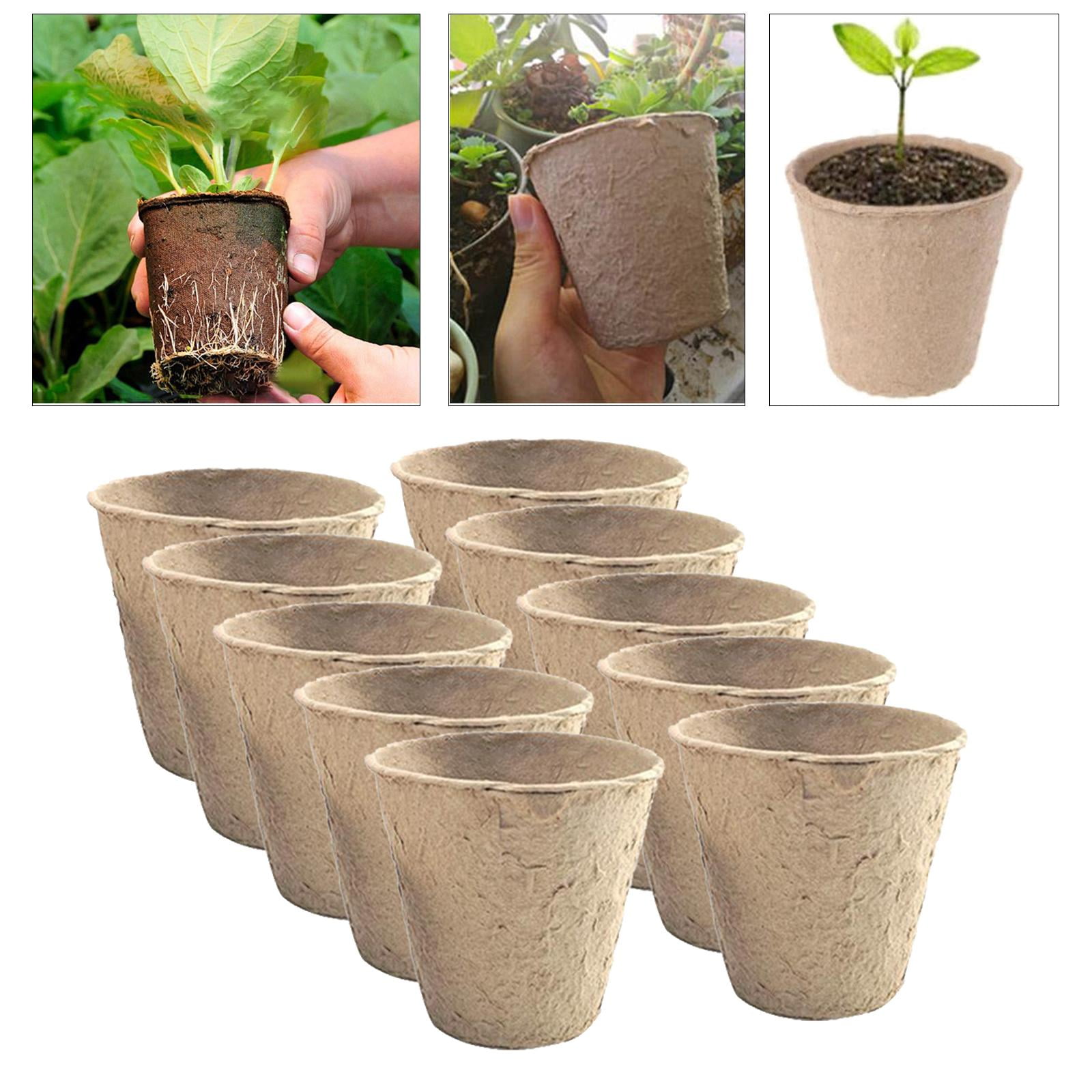 Garden Round Peat Pots Cups Nursery Herb Seed Tray Planting Tools Plant Seedling 