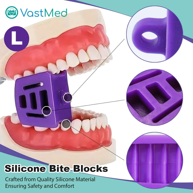 9PCs Dental GradeSilicone Bite Blocks Mouth Props Multi Size by