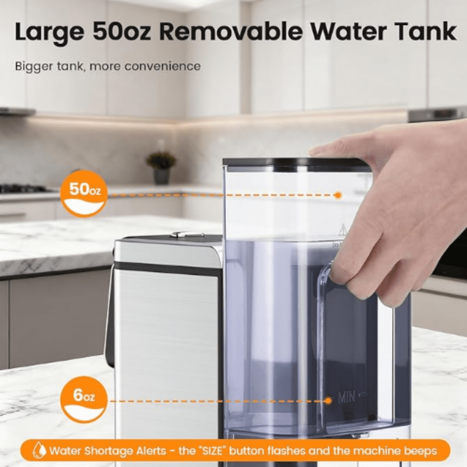 Single Serve Coffee Maker for  Pod and Grounds, Hot and Iced Coffee Maker, Strong Button Feature, 6 to 14oz Brew Sizes, 50oz Removable Reservoir, Up to 6.5 Inch Cup, Stainless Steel, Black