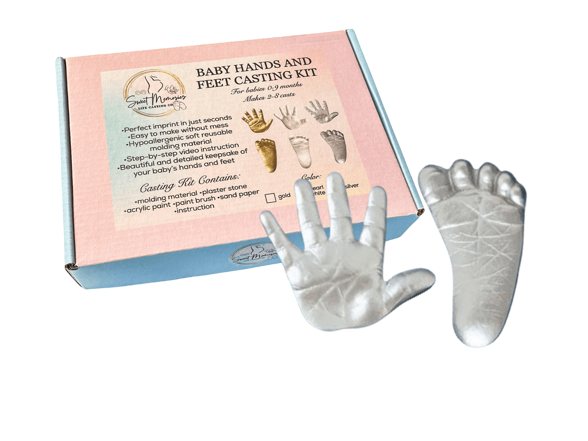 Sweet Memories Baby Hands and Feet Casting kit for Babies 09 Months
