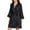 Black 3, variant on EQWLJWE Silk Robes for Women Lace Sleeve Trim Short Satin Sleepwear Bride Robe 3/4 Sleeve with Oblique V-Neck Robes Bride Robe for Wedding Day Winter Pajamas For Women Clearance