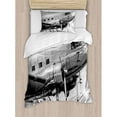 thumbnail image 3 of Ambesonne Airplane Old Airliner Cockpit Antique Engine Propellers Wings Nostalgia Image Duvet Cover Set, 3 of 3