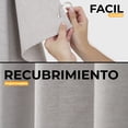 thumbnail image 5 of Cortina de baño de tela lavable Gaon beige con ojillos de aluminio y ganchos, 5 of 5