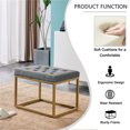 thumbnail image 6 of Velvet Ottoman Footstool, Square Upholstered Shoe Changing Stool with Metal Legs, Footrest, Makup Stool, Vanity Seat, Piano Bench for Clothes Shop,Living Room, Porch, Fitting Room Bedroom, Dark Grey, 6 of 7