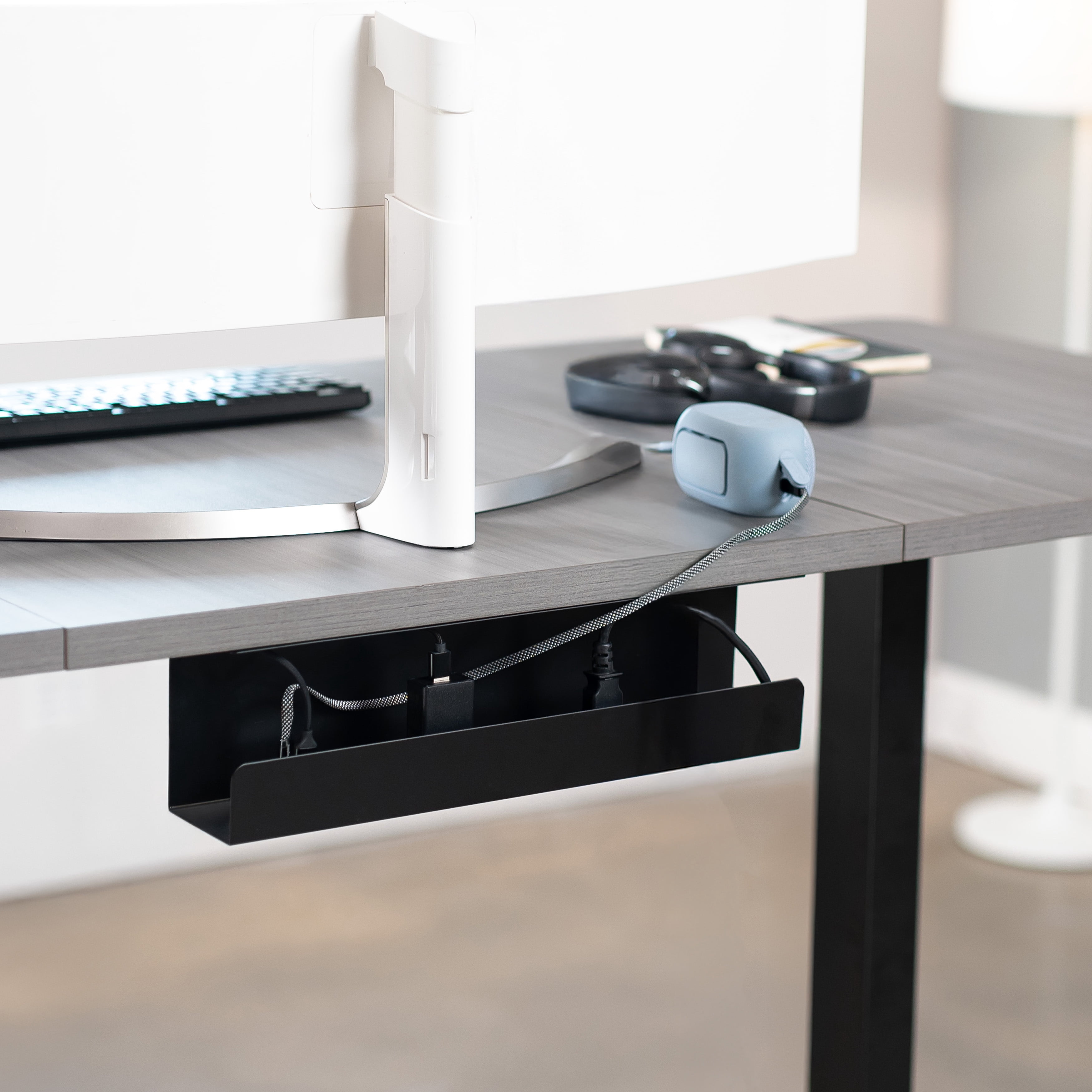 VIVO Black Under Desk 17" Cable Management Tray, Wire Organizer, Cord Holder
