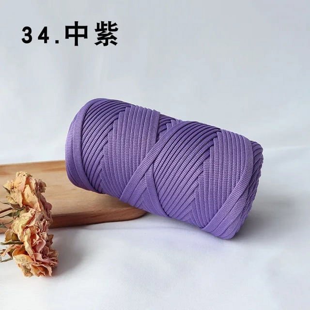 300G/PC Hollow Flat Yarn For Hand Knitting Crochet Bag DIY Summer Hat Rug Basket Woven Silk Thread Polyester Viscose String Line