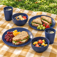 thumbnail image 6 of Homienly Plate abd Bowl Sets, 38-Piece Wheat Straw Dinnerware Set for 8, Unbreakable Plates Bowls & Cups, Dishwasher Safe Outdoor Tableware, Kitchen Dishes, Dark Blue, 6 of 8