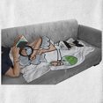thumbnail image 6 of Cartoon Soft Flannel Fleece Throw Blanket, Nursery Science Themed Composition with Old Scientist with Glasses and Mustache, Cozy Plush for Indoor and Outdoor Use, 70" x 90", Multicolor, by Ambesonne, 6 of 6
