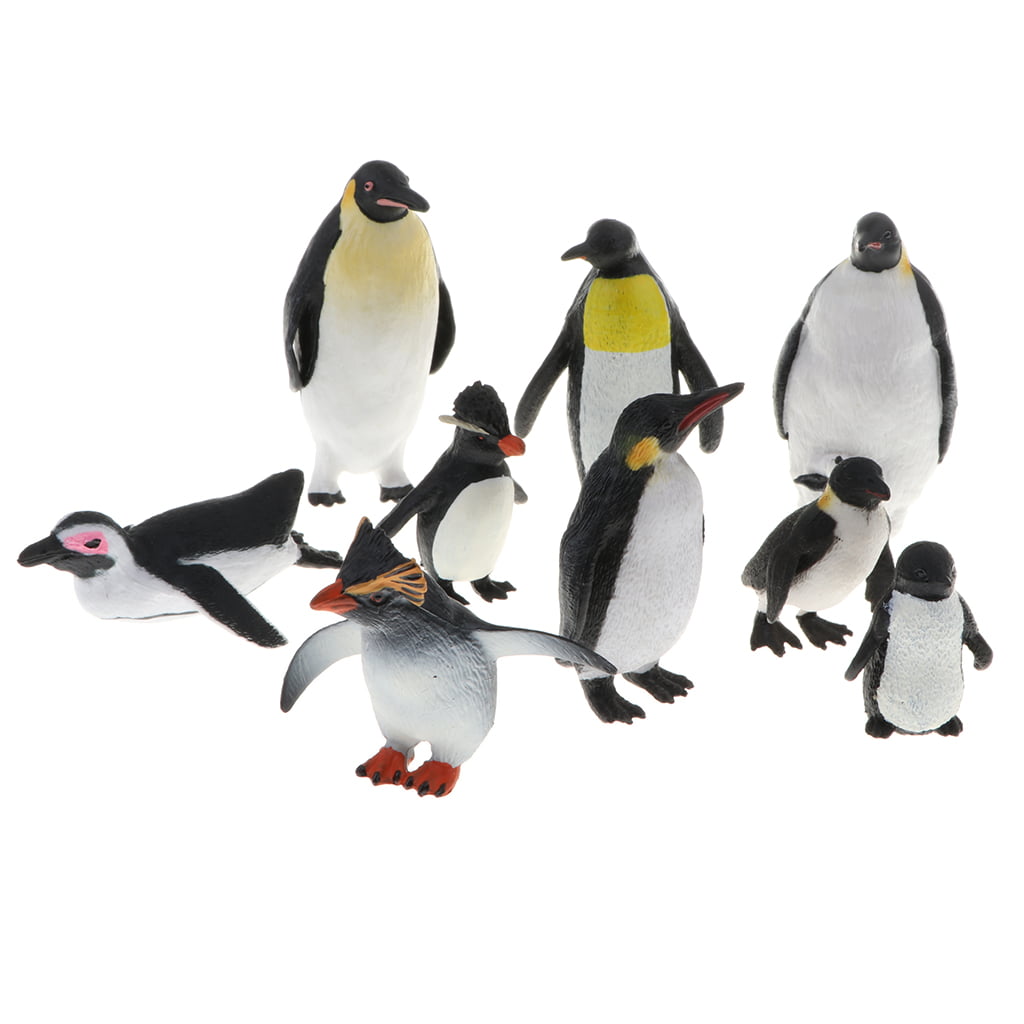 9pcs Penguin Toys Plastic Penguin Figurines Simulation Animals Models For Kids 