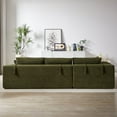 thumbnail image 2 of Modern Chenille Upholstered Sectional Sofa Couch Set, Modular 108" L Shaped Sectional Living Room Sofa Set with 6 Pillows, Free Combination Sofa Couch for Living Room, Bedroom(Left Chaise) (Green), 2 of 11