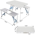 thumbnail image 3 of Foldable Picnic Table Suitcase with 4 Seats Umbrella Hole Chairs Set for Travel Camping Outdoor Silver, 3 of 9