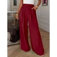 thumbnail image 3 of BTFBM Wide Leg Pants Woman Spring Pockets Loose Flowy Trousers Lounge Palazzo Pant Beach Vacation Clothes, 3 of 9