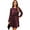 Wine, variant on Women's Round Neck Tie Front Long Sleeve Dress with 95% Polyester and 5% Elastane for Elegant Everyday Wear for Work