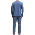 thumbnail image 3 of INSPIRE CHIC Conjunto de Pijamas de Manga Larga de 2 Piezas para Hombre con Patrón de Rayas Casual S Azul Gris, 3 of 6