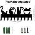 thumbnail image 3 of Cats Metal Key Holder Cat Love Decorative 10 Hook Key Rack Organizer Wall Mounted Entryway Key Belt Umbrella Hooks Personalized Key Hanger Cat Lovers Gift for Wall Decoration, 3 of 7