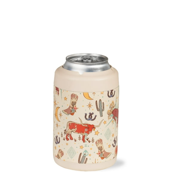 HydroJug Can Cooler - Standard 2-in-1 Insulated Can Cooler Cup 12oz - Stainless Steel, Non-Slip Rubber Base, Screw-Top Lid - Rodeo