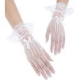 thumbnail image 3 of Lace Gloves White Wedding Gloves Short Floral Gloves Party Bridal Hand Accessories for Women and Girls Ladies Lace Gloves Elegant Short Lace Gloves Tea Party Gloves for Women Wedding Dinner Party, 3 of 6
