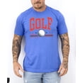 thumbnail image 2 of Red White & Blue Golf Shirt for Men Golf Ball and Stars T-Shirt for Golfer Heather Blue Shirt Adult X-Large, 2 of 5
