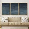 thumbnail image 2 of IDEA4WALL Framed Canvas Print Wall Art Set of 3 Minimalist Navy Blue & Gray Abstract Illustration Pastel Hazy Landscape Modern Graffiti Digital Art Zen Cool Relax for Home Decor - Natural 16"x24"x3, 2 of 5