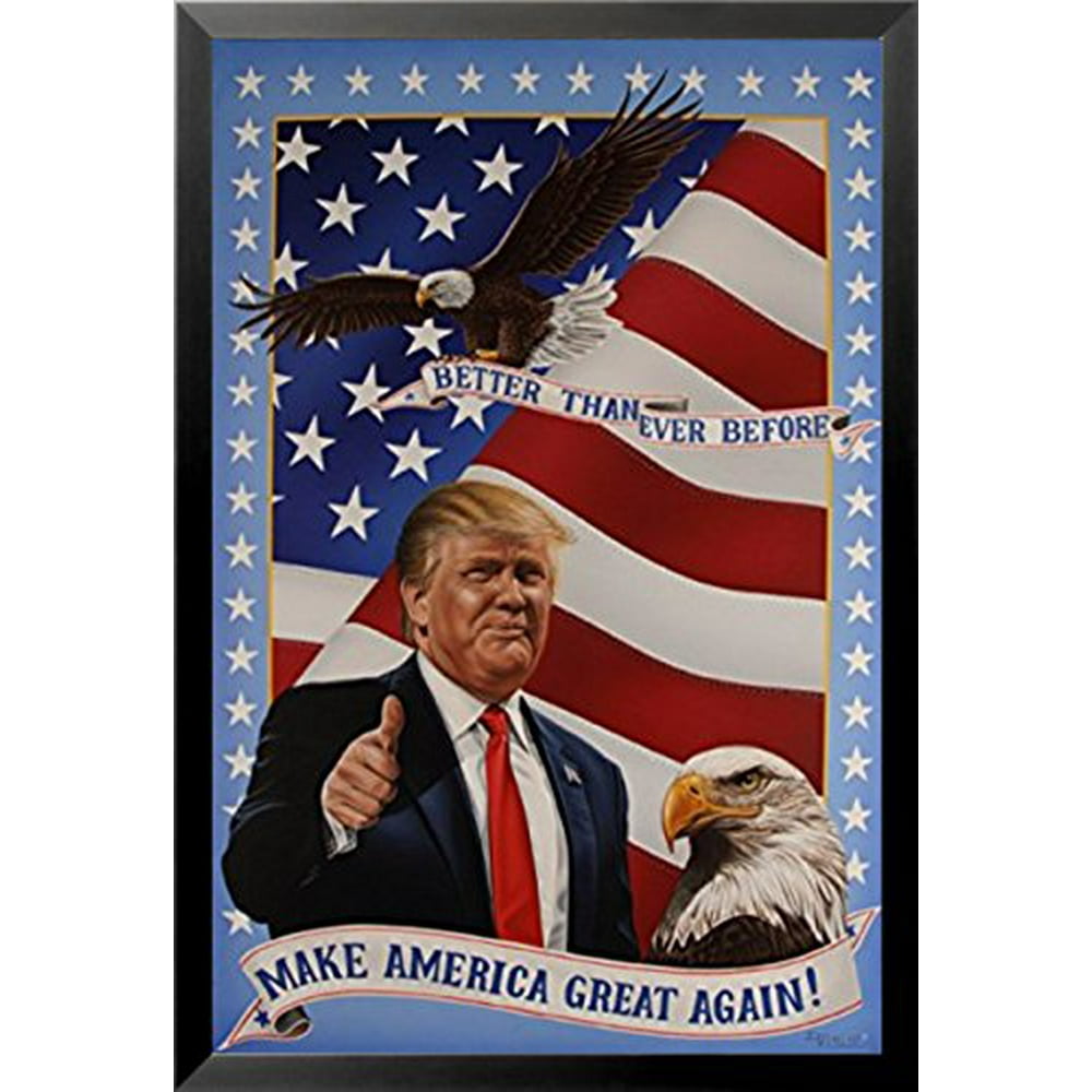buyartforless FRAMED Donald Trump Poster Make America Great Again by