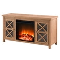 thumbnail image 5 of Evelyn&Zoe Colton Rectangular TV Stand with Log Fireplace for TV's up to 55" in Golden Oak, 5 of 8