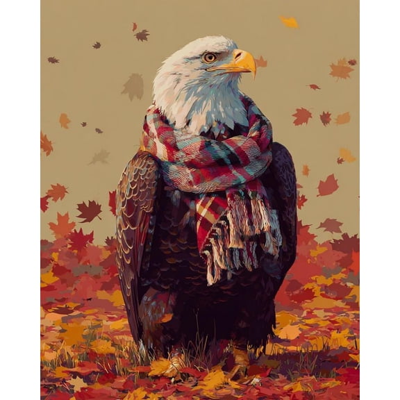 Paint by Numbers for Adults Kids Beginner Autumn Leaves Embracing Eagle DIY Acrylic Painting by Numbers Kits with Brushes Acrylic Pigment Home Decoration Gifts 16 x 20 inch