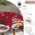thumbnail image 3 of Christmas Gnomes Round Tablecloth for 45-54 Inch Tables,Fitted Table Cover with Elastic Edge,Red Joy Pine Branches Cardinal Birds Waterproof Outdoor Table Cloth Protector for Patio Garden Dinner, 3 of 9