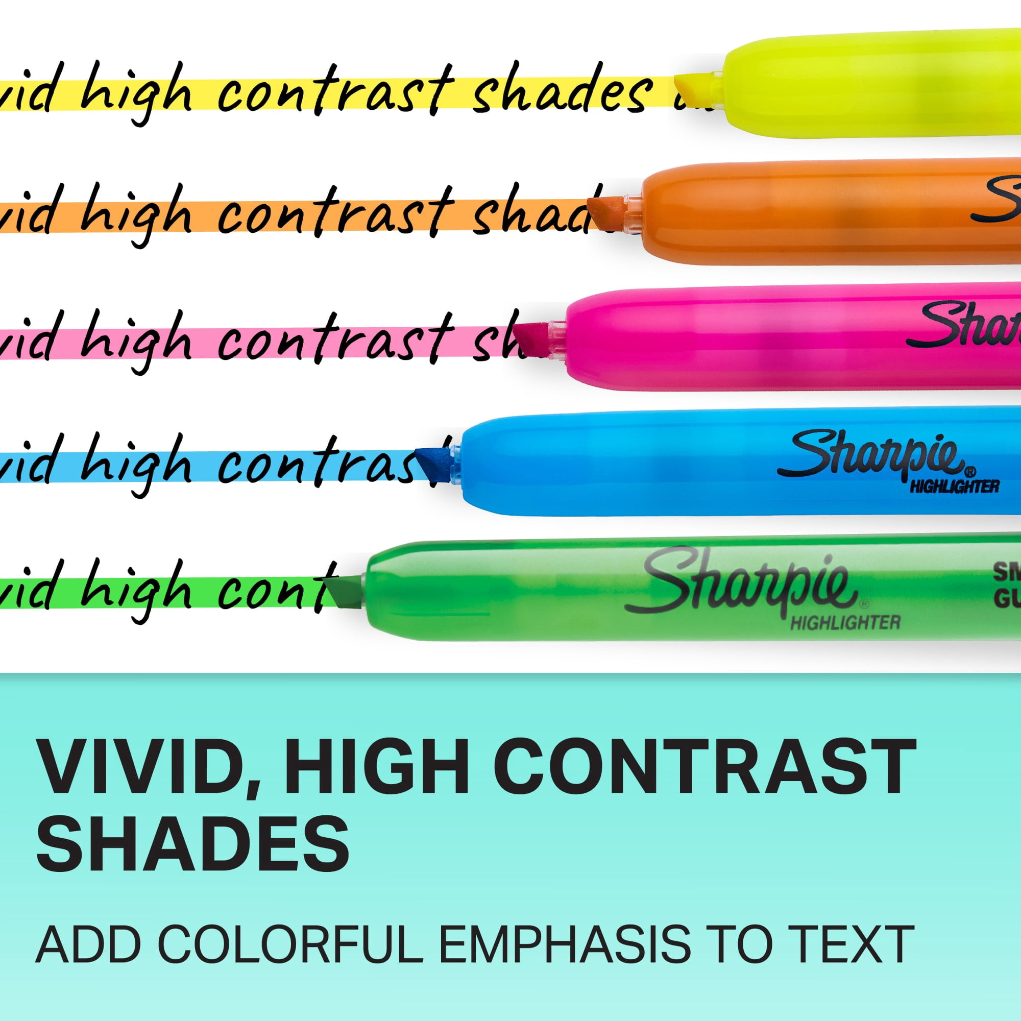 (3 pack) Sharpie Retractable Highlighters, Chisel Tip, Assorted Colors, 8 Count