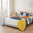 thumbnail image 2 of Quilts Twin XL Size Bedding Set, Orange Blue Yellow Lightweight Quilted Comforter, Geometric Farmhouse Stripes Soft Reversible Bedspread Coverlet with Pillow Covers for All Season, 68" x 98", 2 of 9