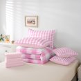 thumbnail image 6 of Feelyou Abstract Lines Bedding Comforter Set 7pcs, Pink Plaid Buffalo Queen Bedding Sets, 6 of 8