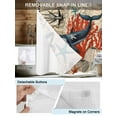 thumbnail image 3 of No Hook Cloth Fabric Shower Curtain with Snap in Liner, Retro Whale Waterproof Shower Curtains Set with See Through Top Window, Vintage Coastal Coral Starfish Nautical Bath Curtains Shower 66"x72", 3 of 6