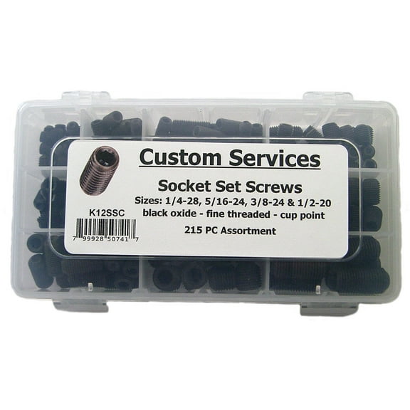 Bolt Junction Fine Thread Set Screw Assortment Kit (1/4" - 1/2")