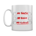 thumbnail image 1 of Grindstore - Taza My House My Rules My Coffee (Blanco, Rojo), 1 of 2