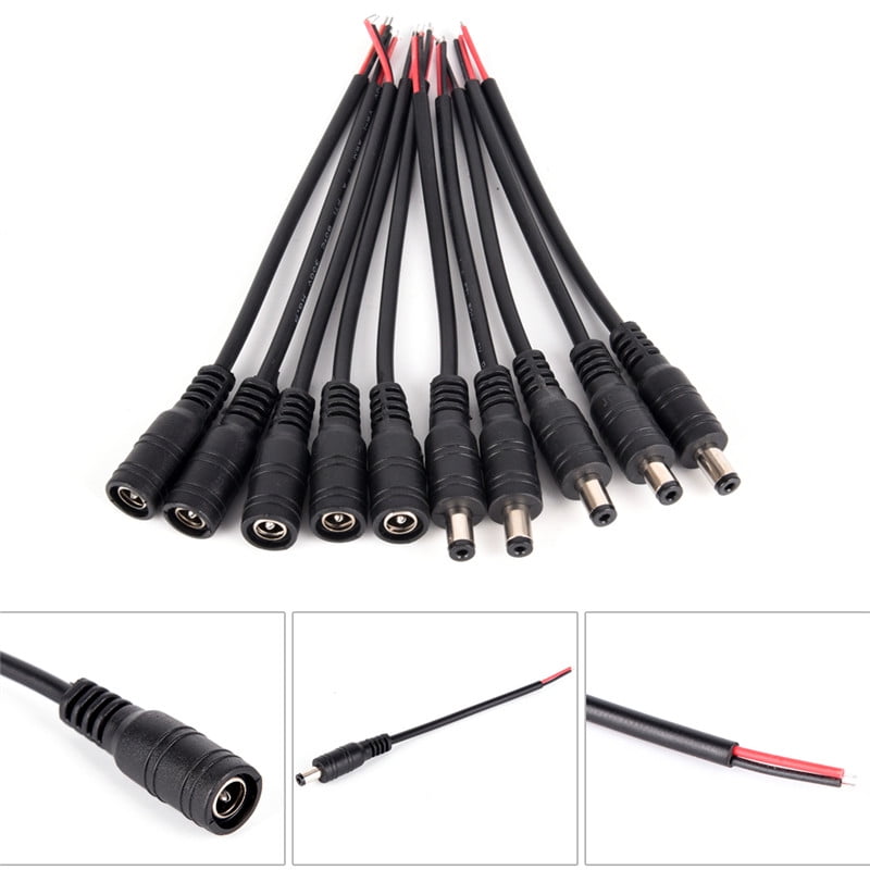 Hot！ 5.5x2.1mm Male Female DC Power Socket Jack Plug Connector Cable Wire 12V 