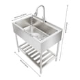 ToppiJoy Single Bowl Free Standing Stainless-Steel Commercial Sink with ...