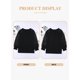 thumbnail image 4 of Blusa Eytino para mujer, talla grande, casual, cuello redondo, encaje, 4 veces, negra, 4 of 6