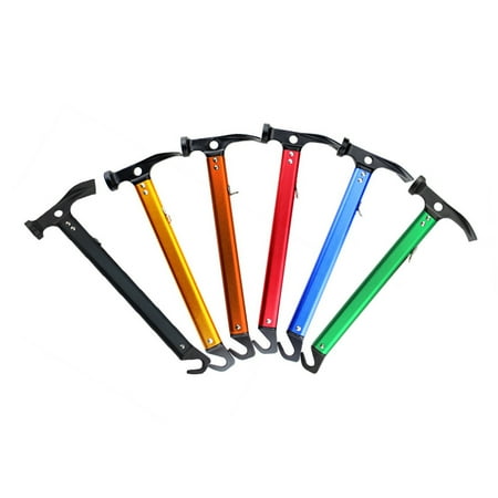 

YLmarket Camping Climbing Hiking Hammer Multi-function Ultralight Tent Nail Puller Tool Red