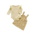 thumbnail image 1 of xiaxaixu Infant Girls Solid Color Long Sleeve Ruffle Romper + Suspender Skirt, 1 of 9