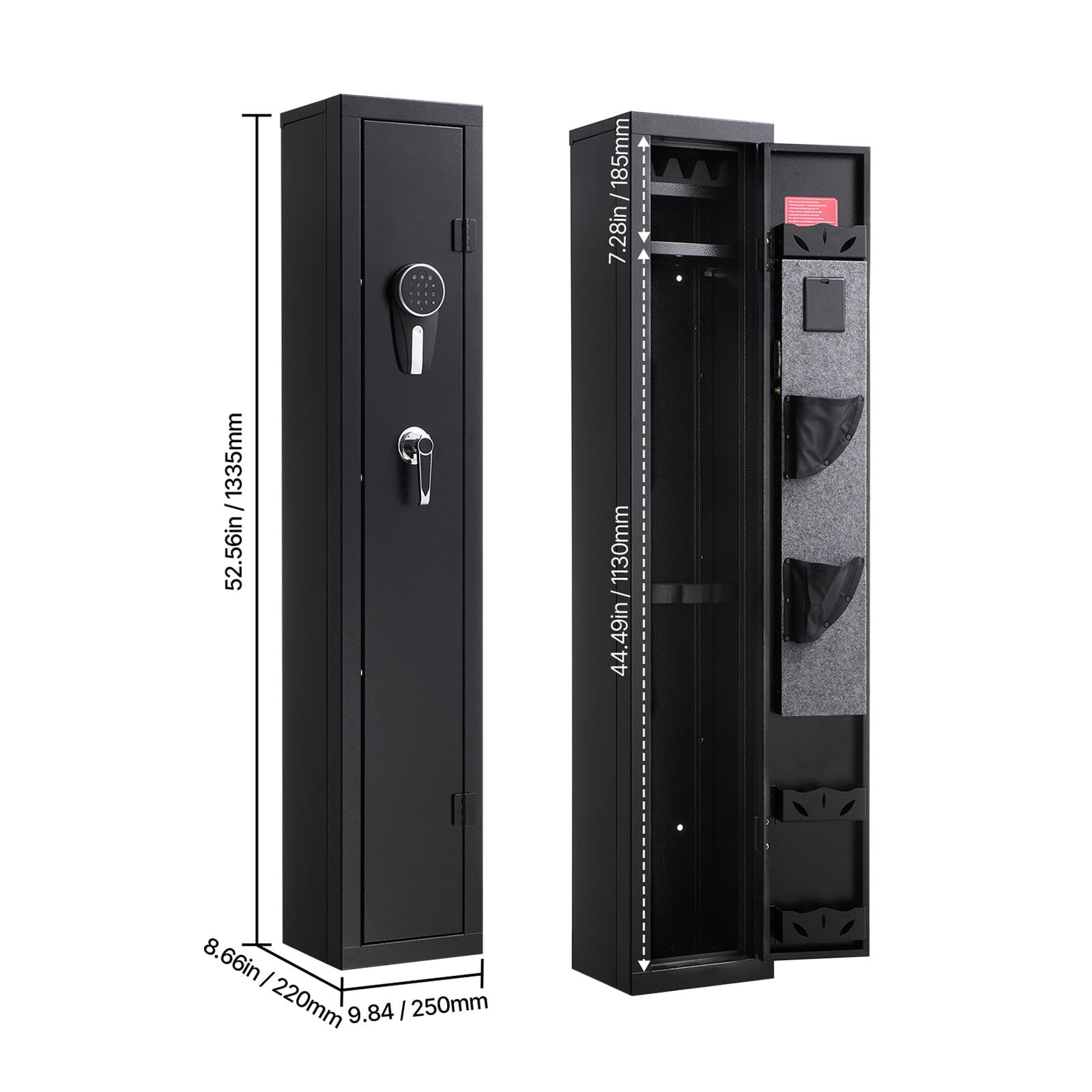 KFFKFF Secure Gun Cabinet, Durable Steel Construction with Fire-Resistant Design, Digital Keypad & Key Access, Spacious Storage