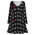 thumbnail image 3 of Flamingo Flock Long Sleeve Dresses For Women Vintage Elegant Party Dress Oversized V-neck Dress S-8XL, 3 of 7