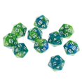 thumbnail image 4 of 10 Pcs 20 Sided Dice D20 Polyhedral Dice For Dungeons And Dragons Table Games Green Purple, 4 of 5