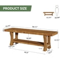 thumbnail image 3 of Fimind Solid Wood Entryway Bench, 55" End of Bed Bench, Indoor Dining Seat for Bedroom, Hallway, Living Room, Dining Room, Light Brown, 3 of 7