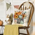 thumbnail image 5 of Sm:)e Sunflower Bow Pumpkin Fall Pillow Covers 18x18 Inch Set of 2, Cushion Covers for Sofa Seasonal Home Decor, 5 of 7