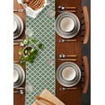 thumbnail image 5 of Sage Green Morocco Short Table Runners 36 Inches, Cotton Linen Fabric Table Runner Dresser Scarf, Farm Country Moroccan Geometric Plaid Tablerunner for Party/Kitchen/Dinner/Wedding Decor 13''x36'', 5 of 7