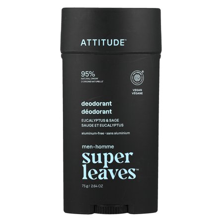 ATTITUDE Super Leaves™, Aluminum-Free Deodorant, For Men, Eucalyptus & Sage, 2.64 oz (75 g)
