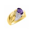 thumbnail image 3 of RYLOS Rings for Women 14K Yellow Gold Ring Oval 8X6MM Gemstone &  Diamonds Classic Design February Amethyst Jewelry for Women Size 8, 3 of 7
