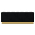 thumbnail image 5 of Contemporary Velvet & Faux Leather Storage Ottoman Blue, 5 of 5